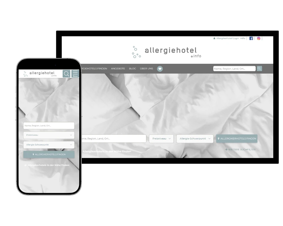 Mockups der Suchseite