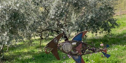Allergiker-Hotels - Wände mit Naturfarbe bemalt - Arcevia - Kunst im Garten: Marco Cesandri - Poggio-delle-Querce Eichenhügel