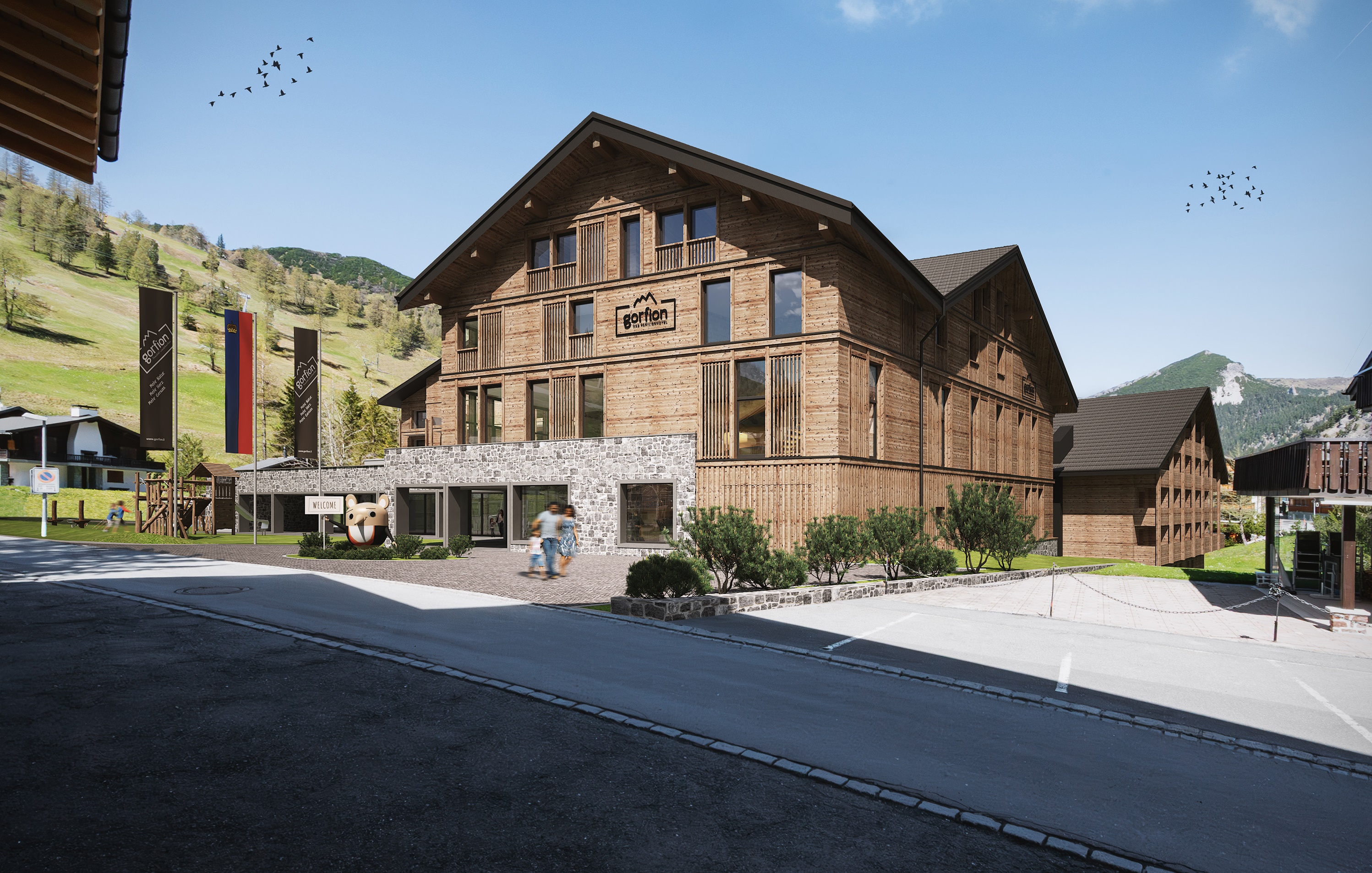 Hotel-fuer-Allergiker - Gorfion Familienhotel Liechtenstein in Malbun nach der Fertigstellung des Umbaus im Herbst 2026 (Visualisierung) - Gorfion Familienhotel Liechtenstein